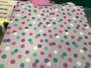 Lilac spotty- XL gift bag