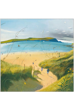Going down to the Beach - blank greetings card