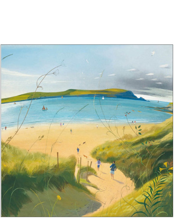 Going down to the Beach - blank greetings card