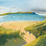 Going down to the Beach - blank greetings card