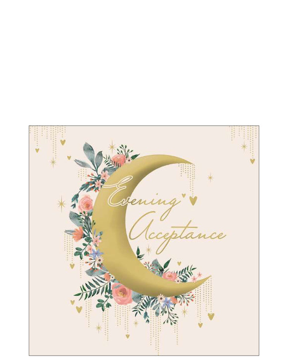 Evening Acceptance card – elegant gold crescent moon RSVP card