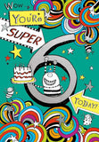 Super 6th Birthday card