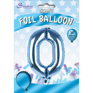 O - large 30"  Blue  helium balloon