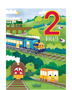 Choo-Choo Trains - 2nd birthday card