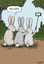 Speed Bump Rabbit Selfie - Funny Card