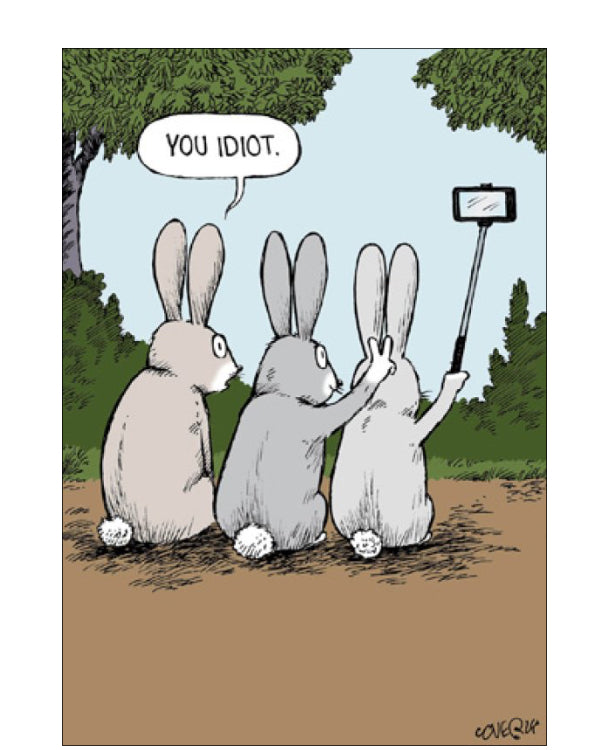Speed Bump Rabbit Selfie - Funny Card
