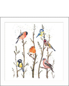 British Garden Birds by Maria Belen Galizzi - blank greetings card