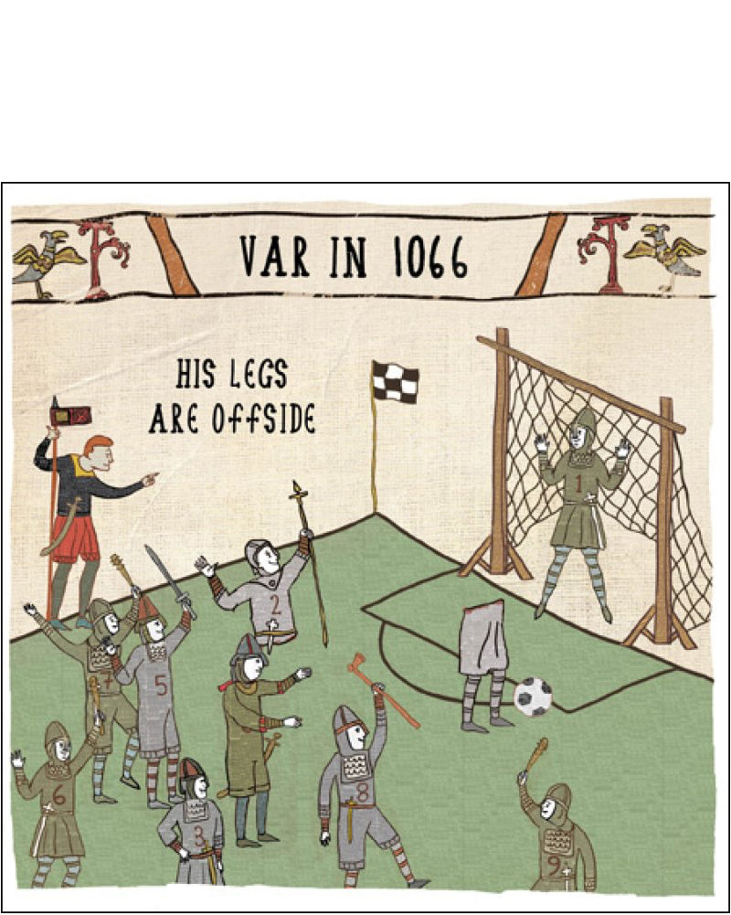 Football in 1066 - Hysterical Heritage funny greetings card