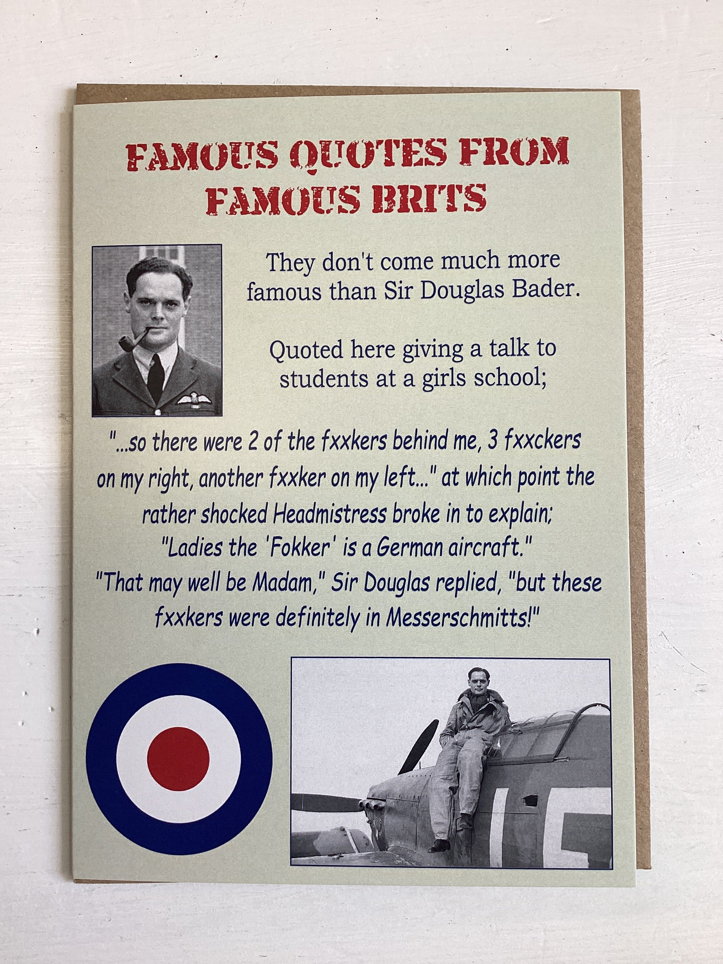 Famous quotes (Douglas Bader)  - Cowshed cards