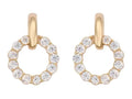 Gold cubic zirconia circle earrings - Indulgence Jewellery