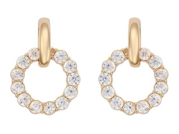 Gold cubic zirconia circle earrings - Indulgence Jewellery