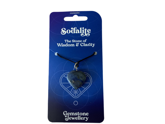 Sodalite  heart pendant - Gemstone jewellery