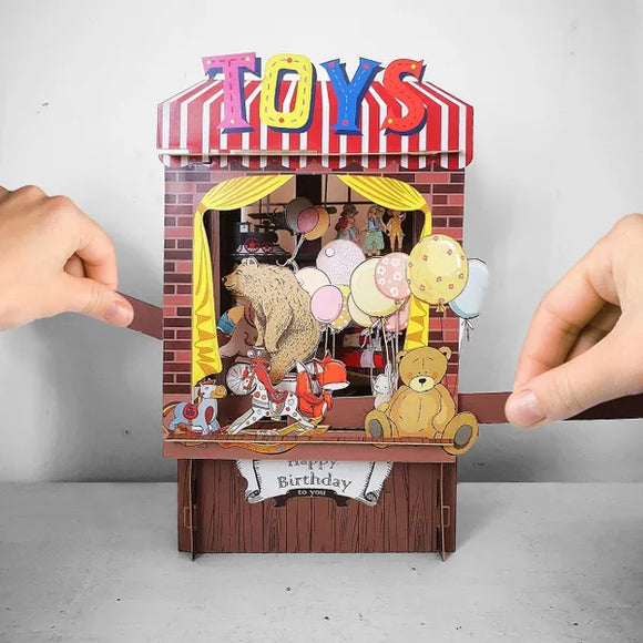 The Toy Shop 3d pop up Theatre Birthday card Nickery Nook