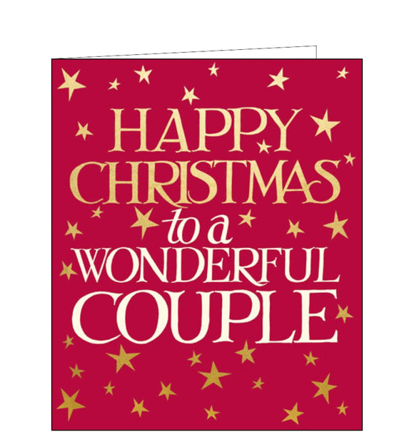 This elegant Christmas card is decorated in Emma Bridgewater's inimitable style,with white and gold text that reads 