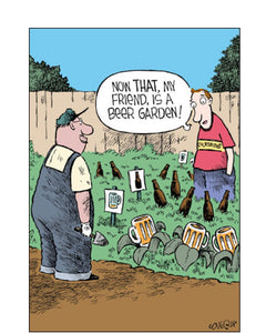 Beer Garden - Speed Bump funny greeting card