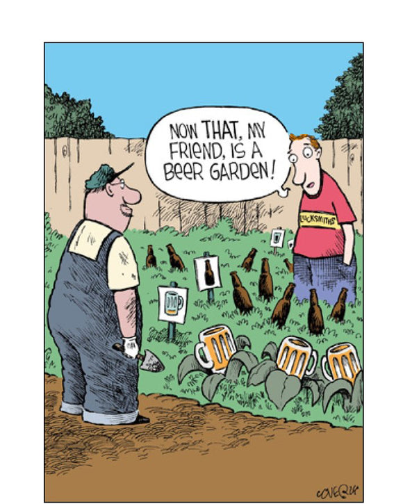 Beer Garden - Speed Bump funny greeting card
