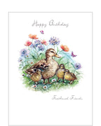 Duck with ducklings - birthday card