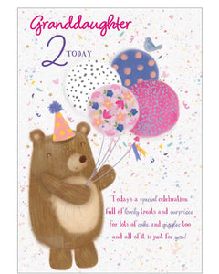 Granddaughter 2nd Birthday card