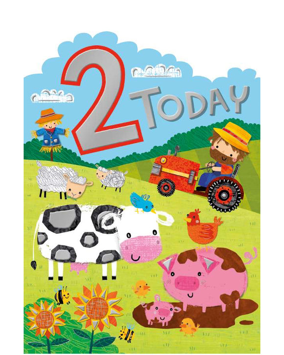 On the farm - 2nd birthday card