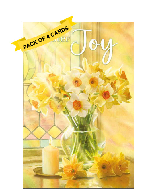 Daffodils at church - Pack of 4 Easter cards