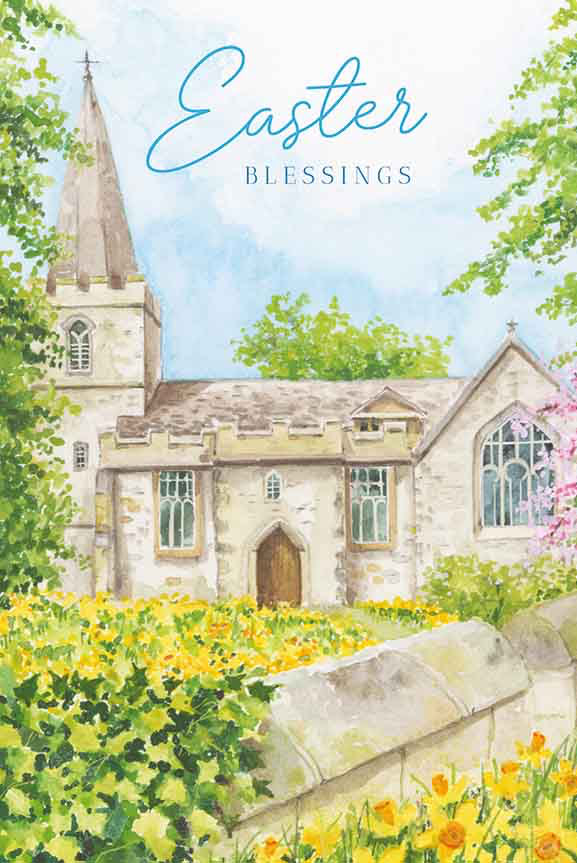 Country church - Pack of 4 Easter cards