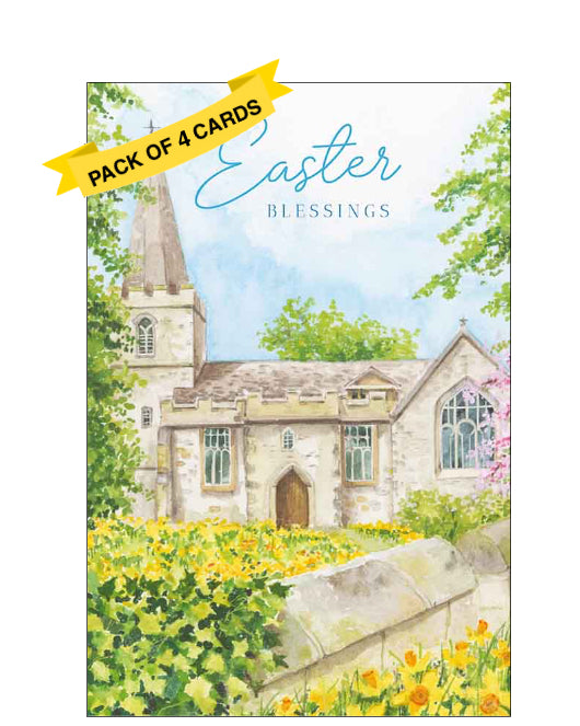 Country church - Pack of 4 Easter cards