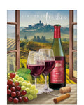 Wine & countryside - Birthday card