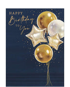 Gold balloons - birthday card
