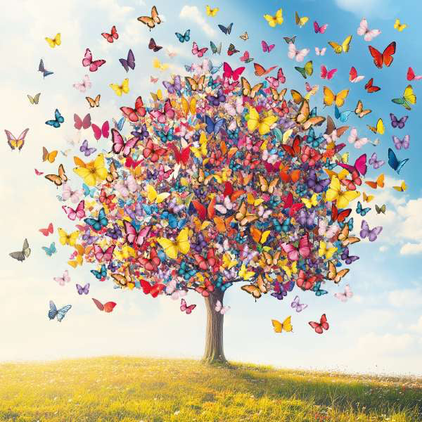 Butterfly tree - blank greeting card