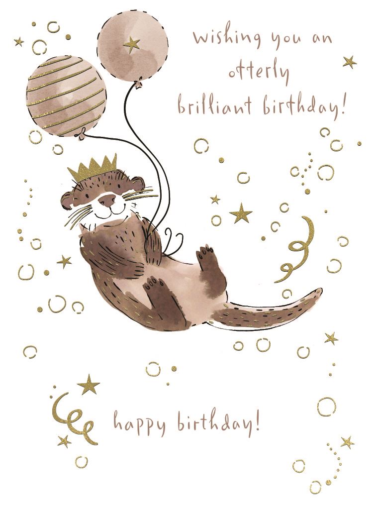 Otterly Brilliant Birthday card