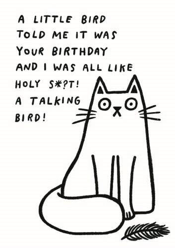 A Talking  bird! - birthday card
