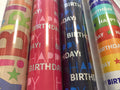 Rolled Wrap Happy Birthday - 3m - Wrapping Paper