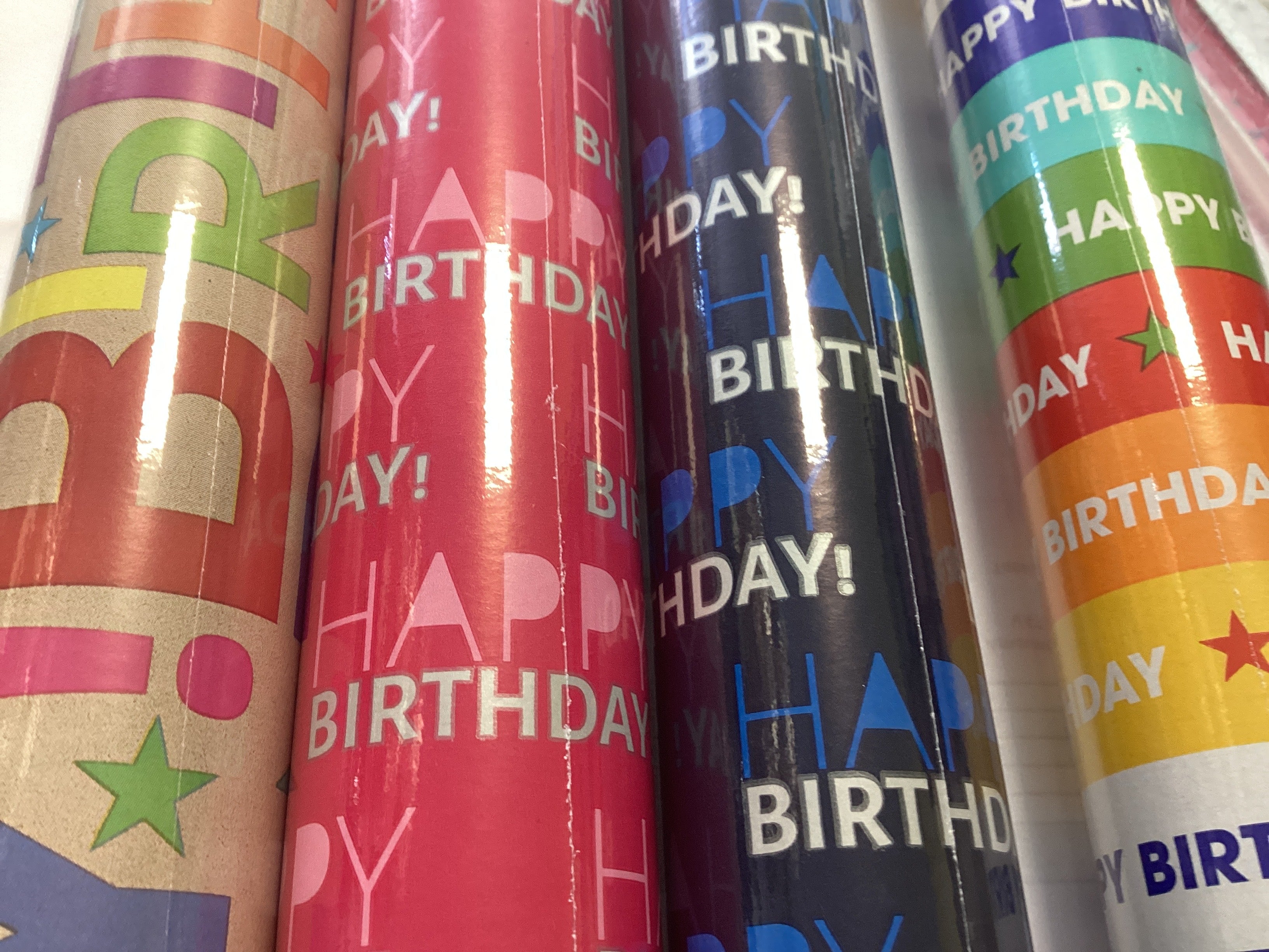 Rolled Wrap Happy Birthday - 3m - Wrapping Paper