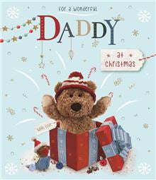 Daddy - Barley the Brown Bear Christmas card