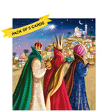 This pack of charity Christmas cards contains 5 cards of one design. The front of the cards are decorated with a stunning illustration by Bruno Brogna of the Three Wise Men following the Star of Bethlehem on their way to worship the baby Jesus.