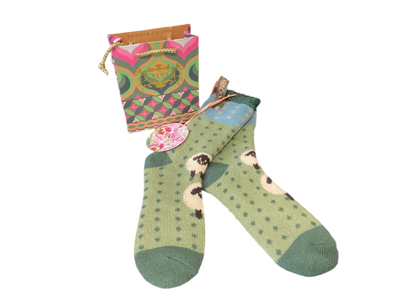 Powder cosy socks -sheep