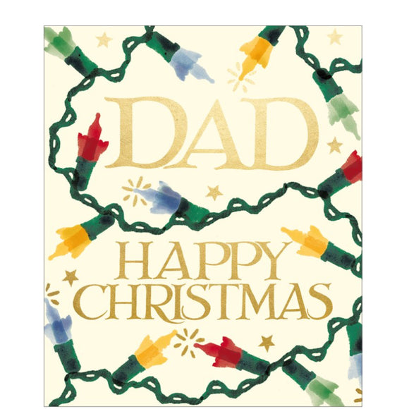 This elegant Christmas card is decorated in Emma Bridgewater's inimitable style, with gold text that reads 