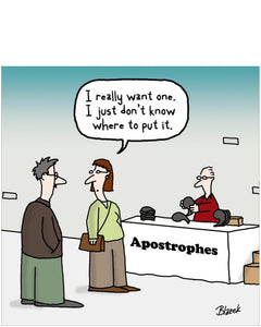 The apostrophe - blank greetings card