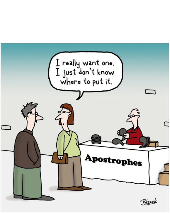 The apostrophe - blank greetings card