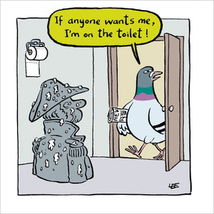 On the toilet - blank comedy card