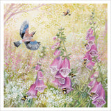 Foxgloves by Lucy Grossmith - blank greetings card
