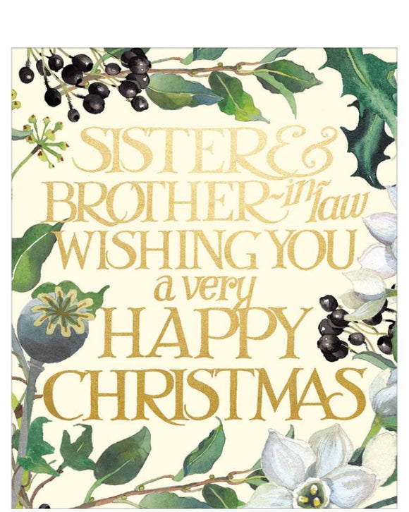 Sister and Brother in Law - Emma Bridgewater Christmas card