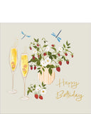 Champagne & strawberries - birthday card