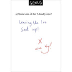 Leaving the seat up - funny greeting card