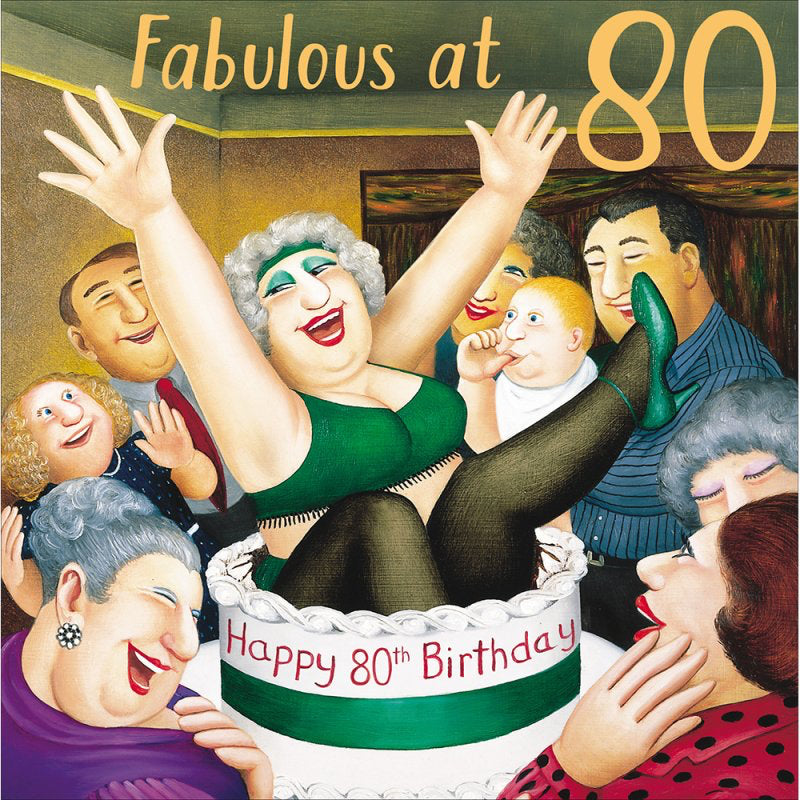 Fabulous at 80 - Beryl Cook 80th Birthday card
