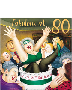 Fabulous at 80 - Beryl Cook 80th Birthday card
