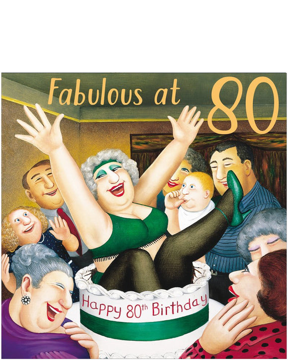 Fabulous at 80 - Beryl Cook 80th Birthday card