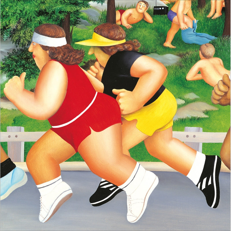 Running - Beryl Cook greeting card