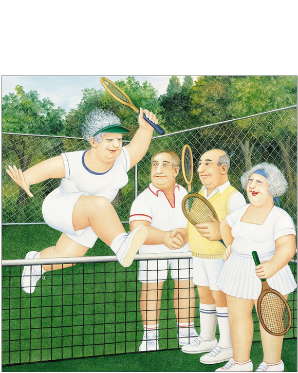 Tennis Match - Beryl Cook greeting card