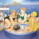 The Hot Tub - Beryl Cook greeting card